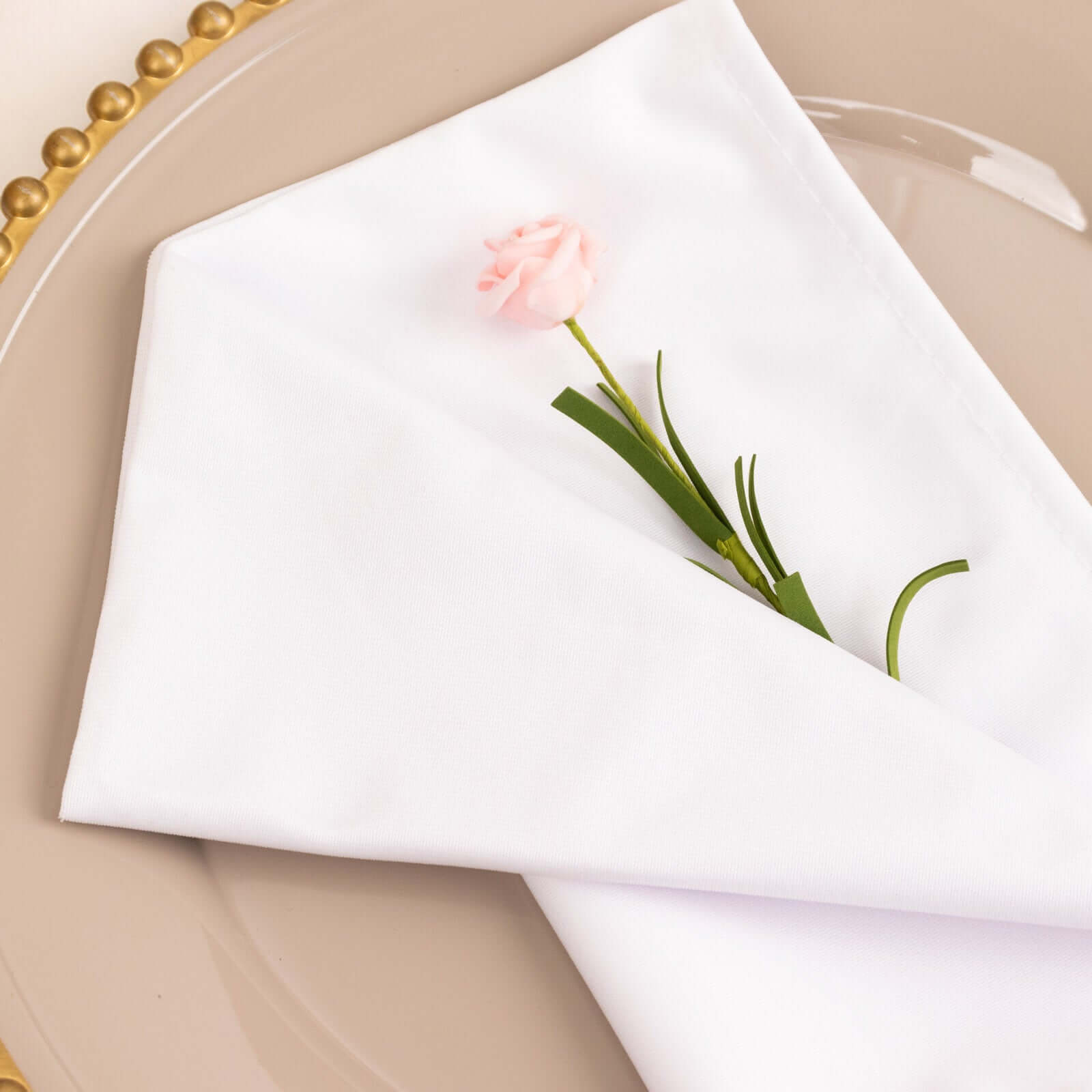 5 Pack Scuba 20"x20" Napkins White - Durable & Reusable Dinner Napkins for a Polished Tablescape