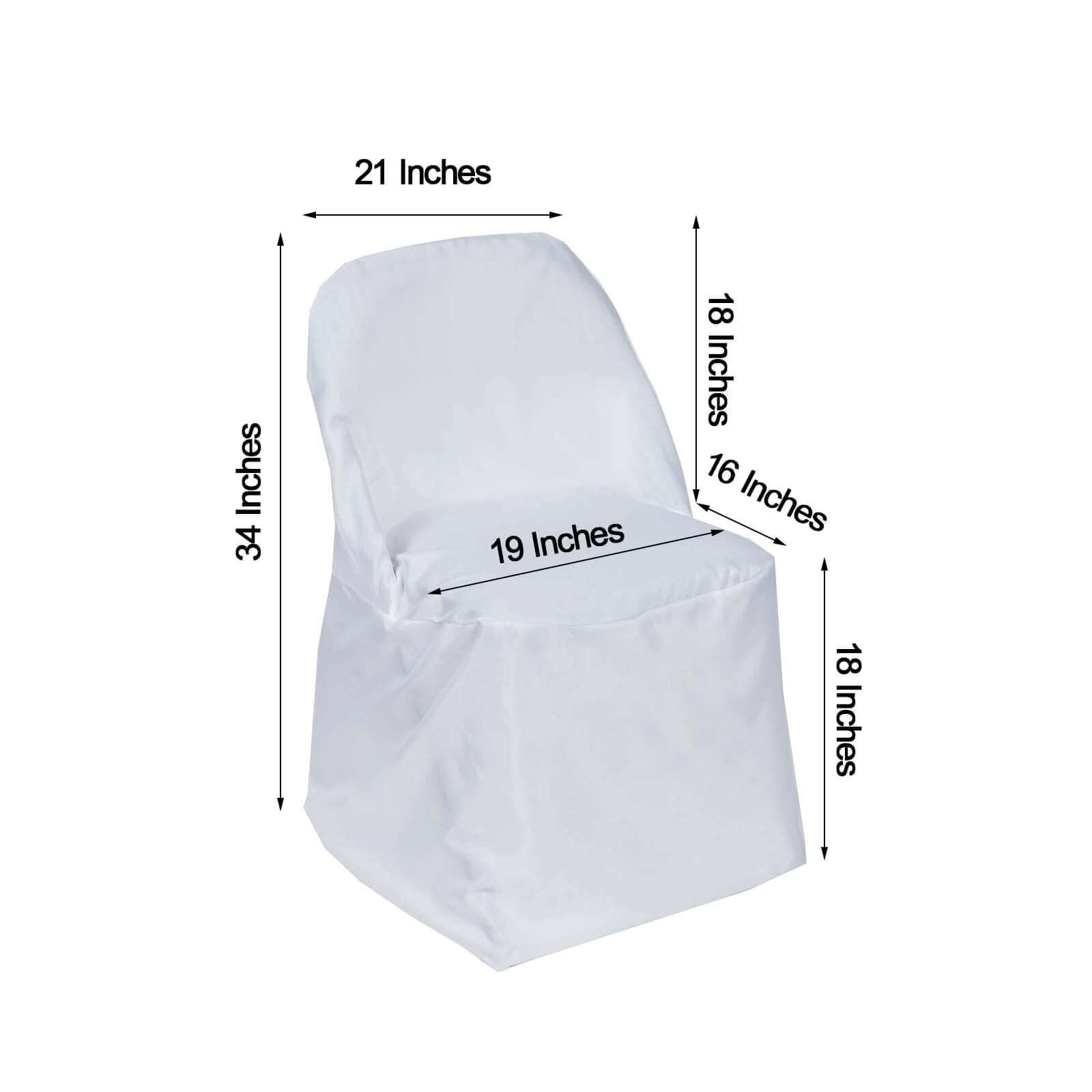 Polyester Chair Cover White for Folding Chairs - Stylish Durable and Reusable Slip-On Cover for Events & Gatherings