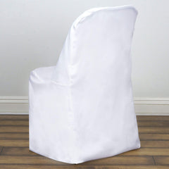Polyester Chair Cover White for Folding Chairs - Stylish Durable and Reusable Slip-On Cover for Events & Gatherings