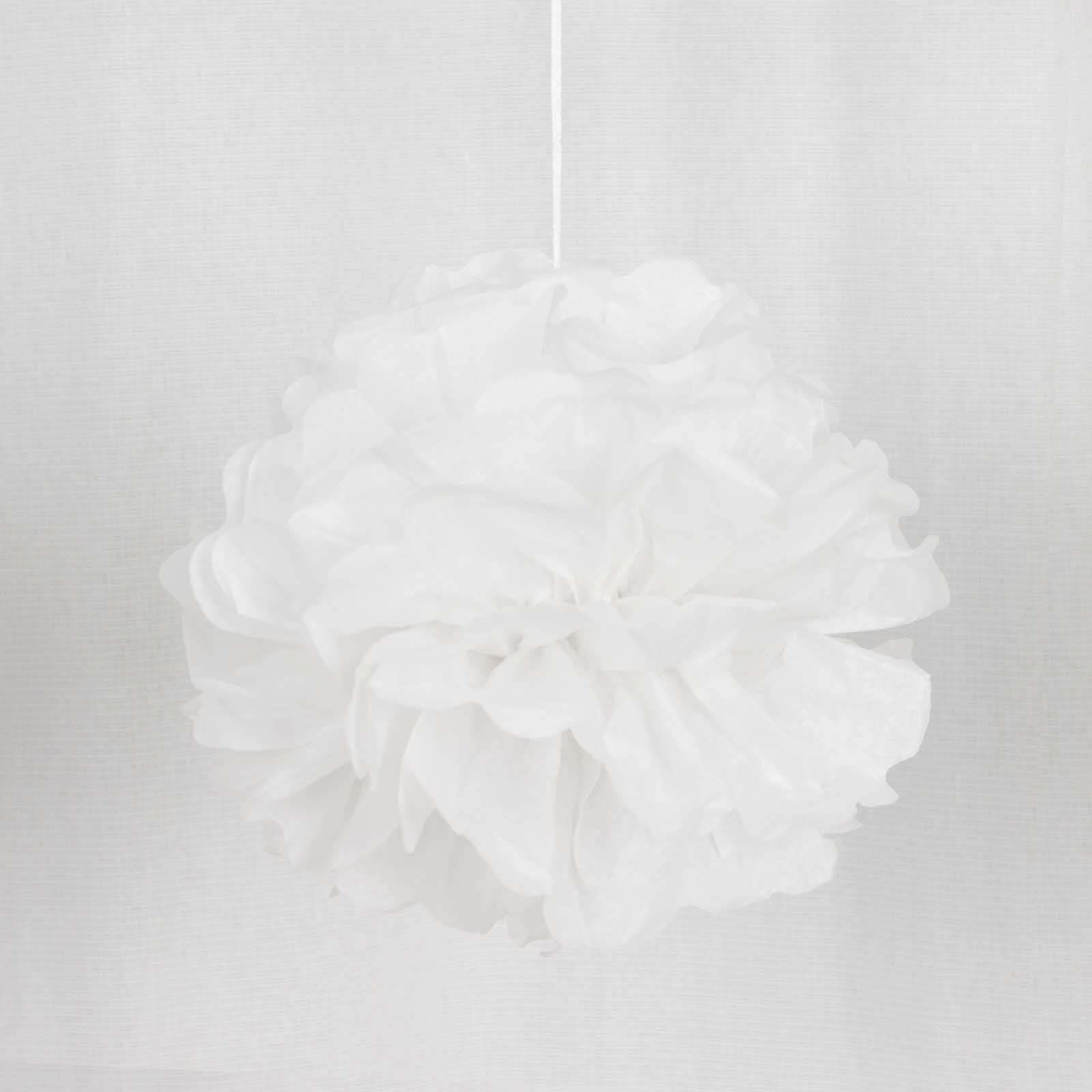 6 Pack 10" White Tissue Paper Pom Poms Flower Balls, Ceiling Wall Hanging Decorations