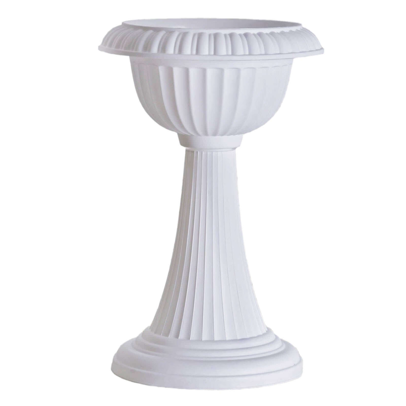 4 Pack White Italian Inspired Pedestal Stand Flower Plant Pillar - 22" Tall PVC