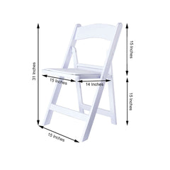 Resin Chair with Vinyl Padded Seat for Folding Use White - Stylish Design for Indoor or Outdoor Weddings & Gatherings