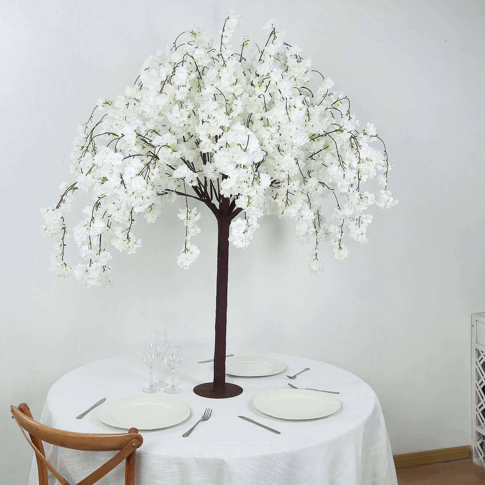 Silk Artificial Cherry Blossom Tree White for Gardens Parties & Receptions 5ft