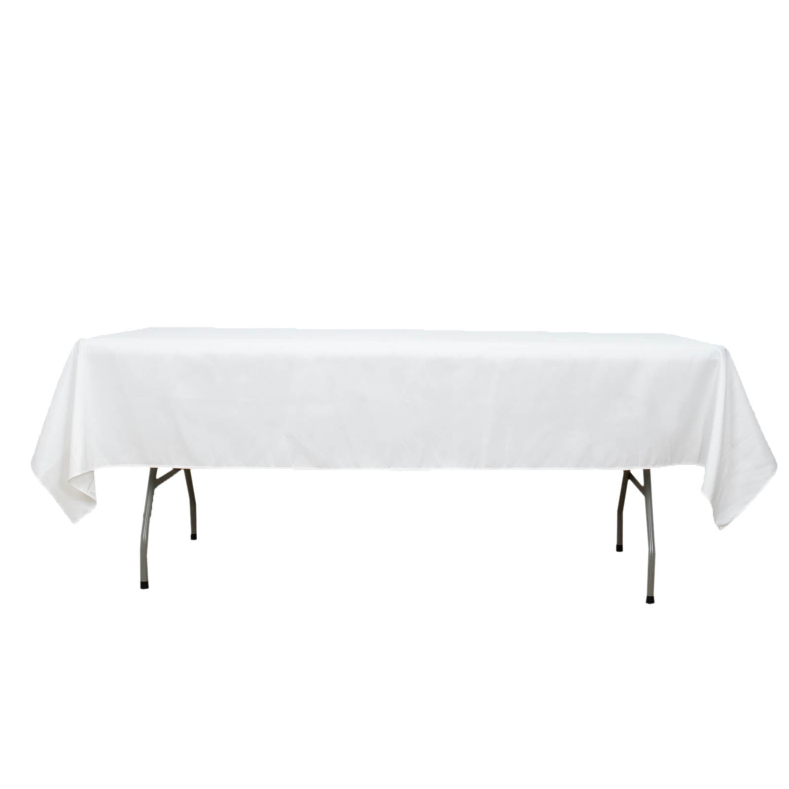 Premium Polyester 54"x96" Rectangle Tablecloth White - Durable 220GSM Stain-Resistant Fabric for Weddings & Events