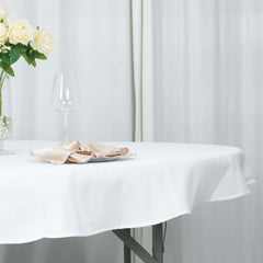 Premium Polyester 70" Round Tablecloth White - Stain and Wrinkle-Resistant 220GSM Table Cover for Weddings & Events