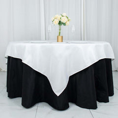 Premium Polyester 70"x70" Table Overlay Square Tablecloth White 220GSM Wrinkle-Resistant Table Cover for Stylish Gatherings