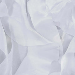 Taffeta 17ft Table Skirt White Cascading Curly Willow Style for Weddings & Banquets