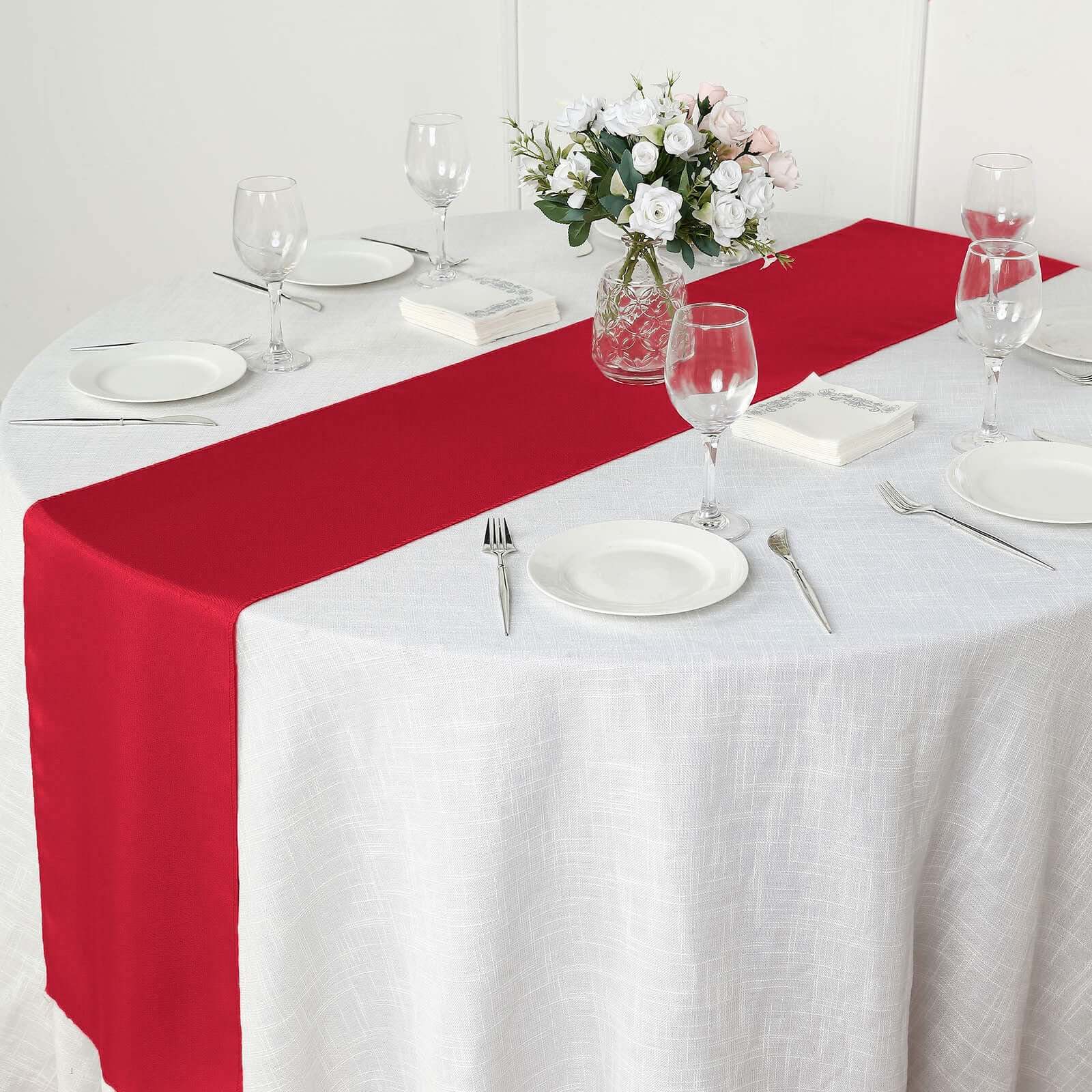 Polyester 12"x108" Table Runner Wine - Durable & Wrinkle-Resistant Table Decor