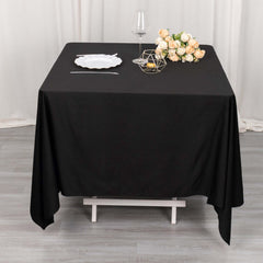 Scuba Square 70"x70" Tablecloth Black - Wrinkle Free & Stain Resistant Table Cover