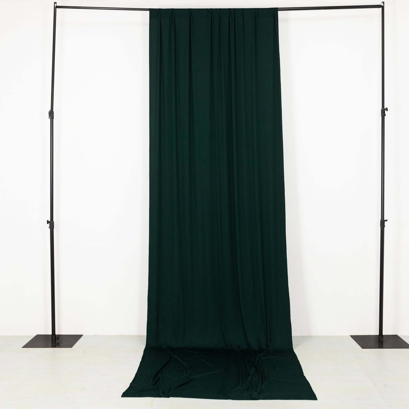 Hunter Emerald Green 4-Way Stretch Spandex Event Curtain Drapes, Wrinkle Free Backdrop Event Panel with Rod Pockets - 5ftx14ft