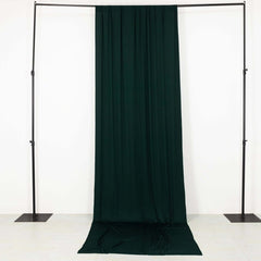 Hunter Emerald Green 4-Way Stretch Spandex Event Curtain Drapes, Wrinkle Free Backdrop Event Panel with Rod Pockets - 5ftx14ft