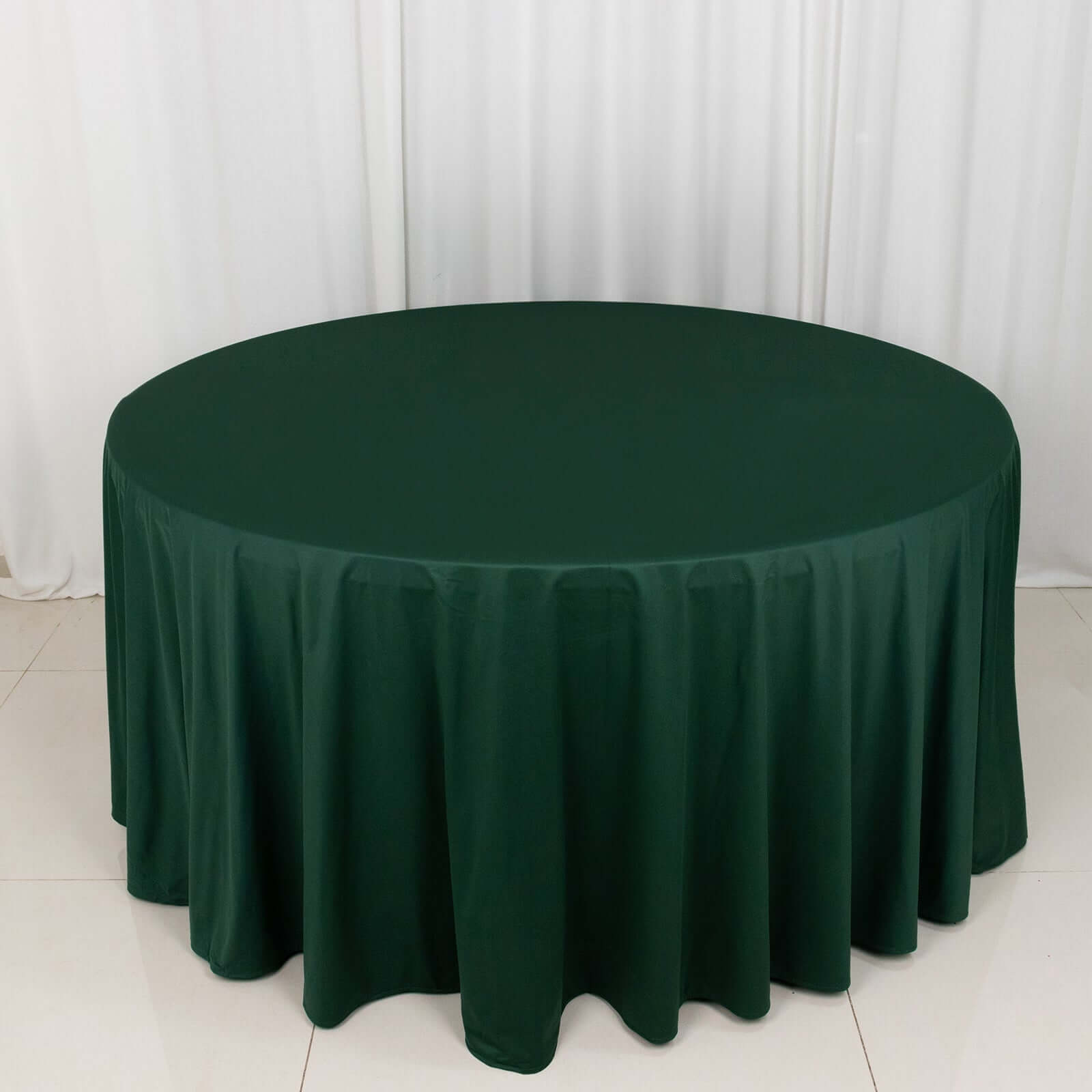 Scuba Round 120" Tablecloth Hunter Emerald Green - Wrinkle Free & Stain Resistant Seamless Table Cover