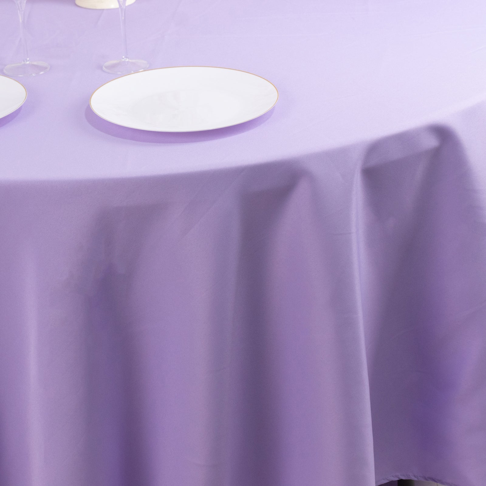 Premium Polyester 108" Round Tablecloth Lavender Lilac - Wrinkle-Resistant 220GSM Table Cover