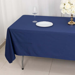 Scuba Rectangular 60"x102" Tablecloth Navy Blue - Wrinkle Free & Stain Resistant Table Cover