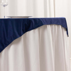 Scuba 54"x54" Table Overlay Square Tablecloth Navy Blue - Wrinkle Free & Stain Resistant Table Cover