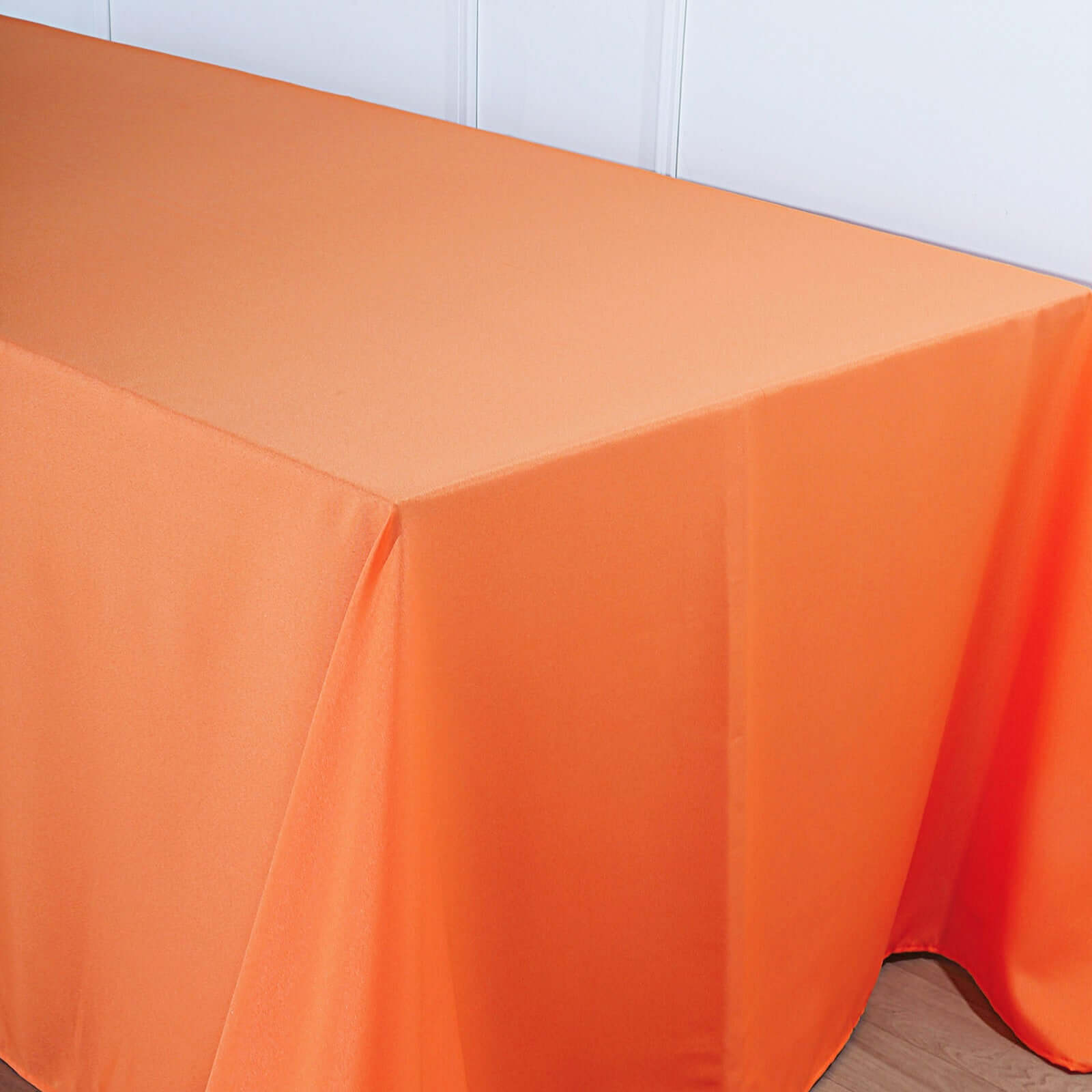 Polyester 90"x156" Rectangle Tablecloth Orange - Seamless Wrinkle-Resistant Table Cover