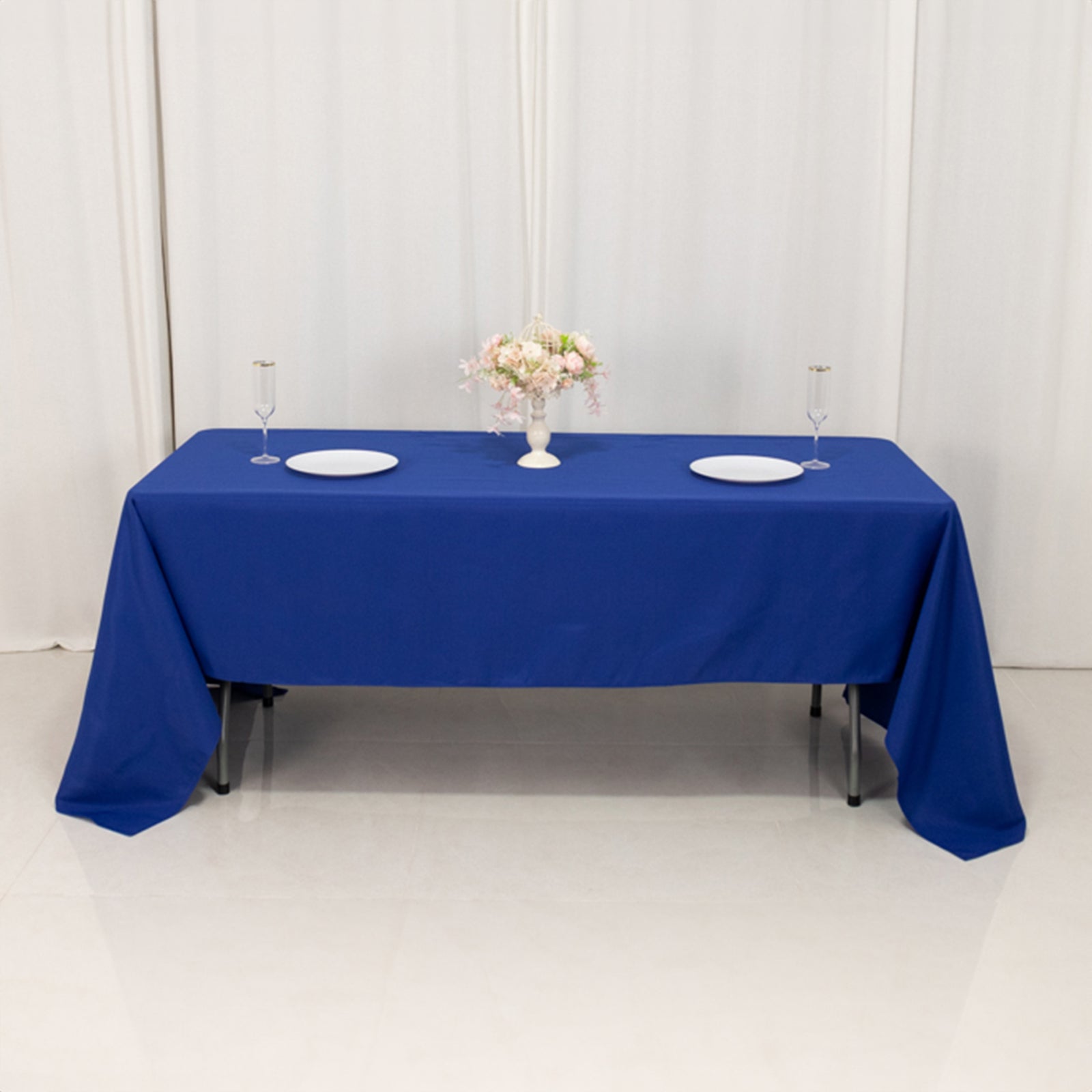 Premium Polyester 60"x126" Rectangle Tablecloth Royal Blue - Stain-Resistant 220GSM Finish Table Cover