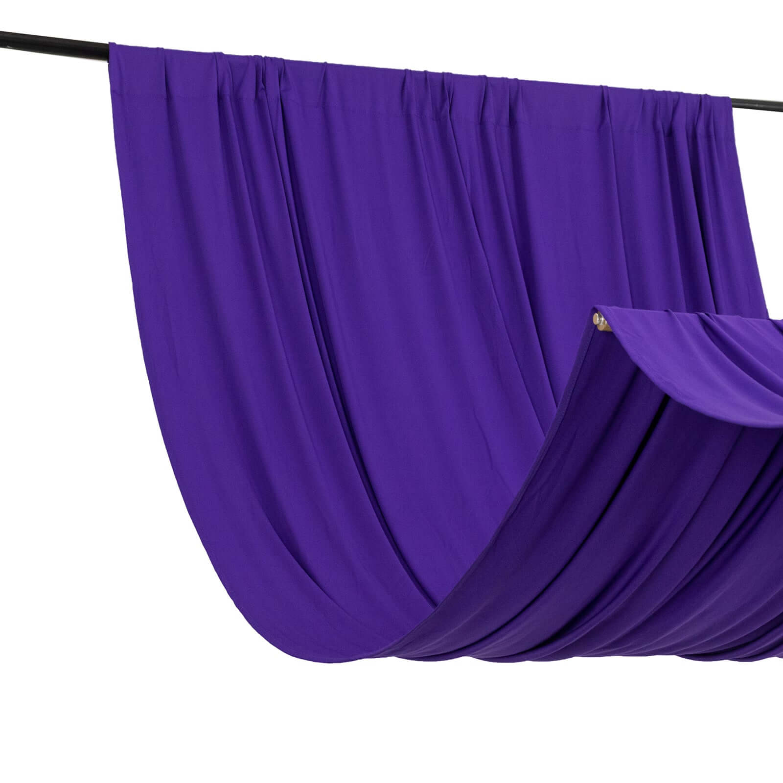 Purple 4-Way Stretch Spandex Event Curtain Drapes, Wrinkle Free Backdrop Event Panel with Rod Pockets - 5ftx10ft
