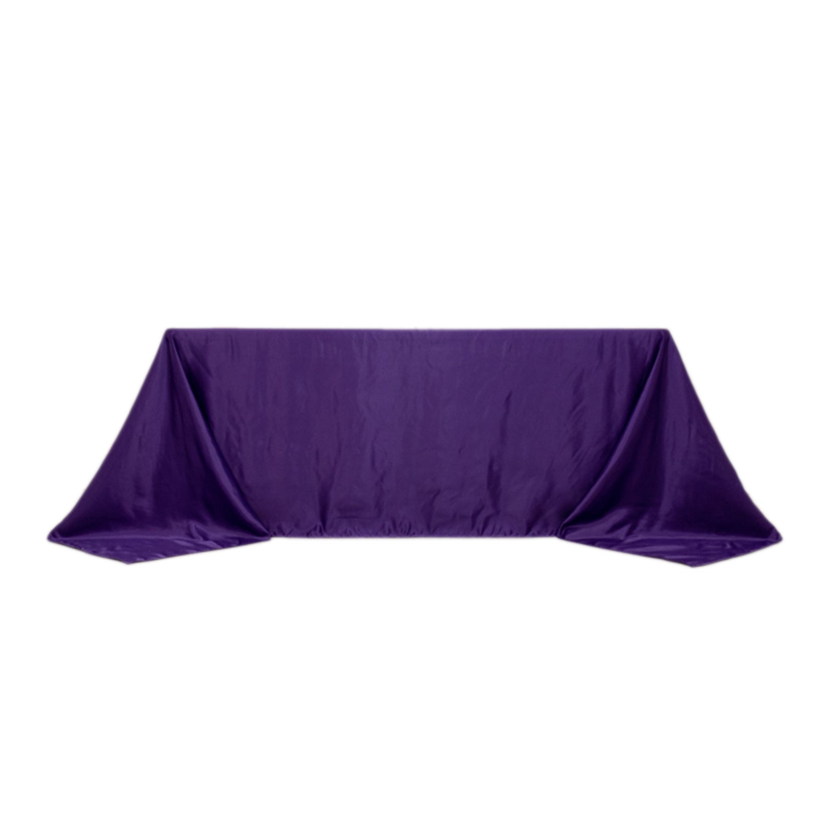 Lamour Satin 90"x132" Rectangle Tablecloth Purple - Soft & Silk-Like Seamless Table Cover