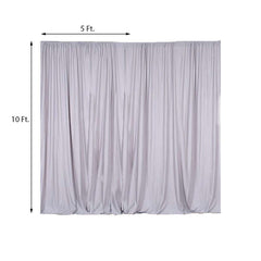 2 Pack Silver Scuba Polyester Event Curtain Drapes, Durable Flame Resistant Backdrop Event Panels Wrinkle Free with Rod Pockets - 10ftx10ft