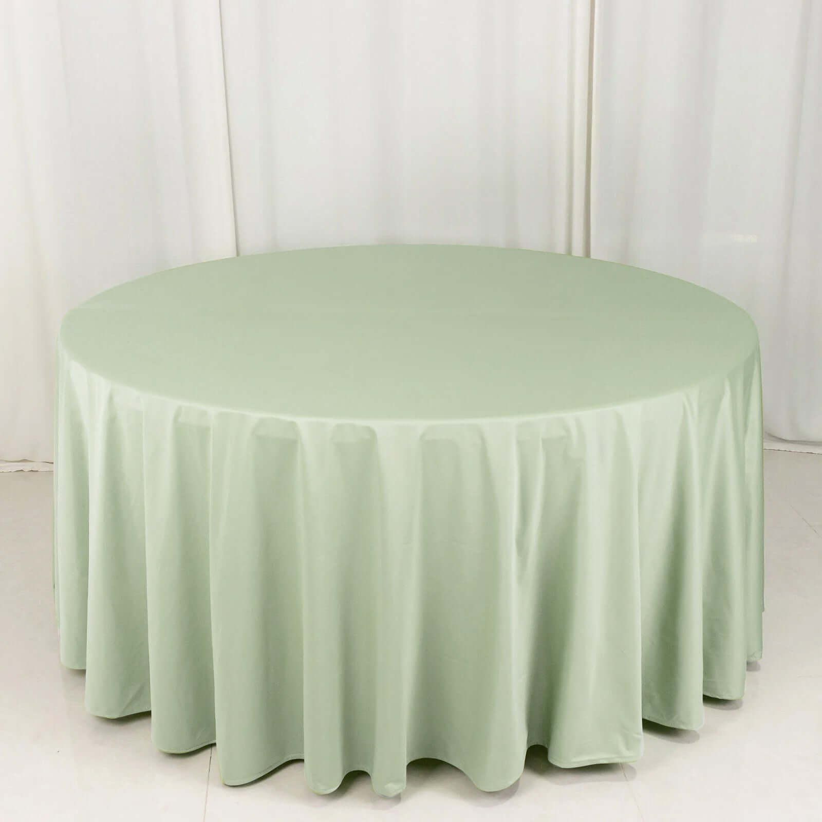 Scuba Round 120" Tablecloth Sage Green - Wrinkle Free & Stain Resistant Seamless Table Cover