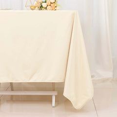 Scuba Square 70"x70" Tablecloth Beige - Wrinkle Free & Stain Resistant Table Cover