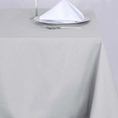Polyester Square 70"x70" Tablecloth Silver - Wrinkle-Resistant & Durable Table Cover
