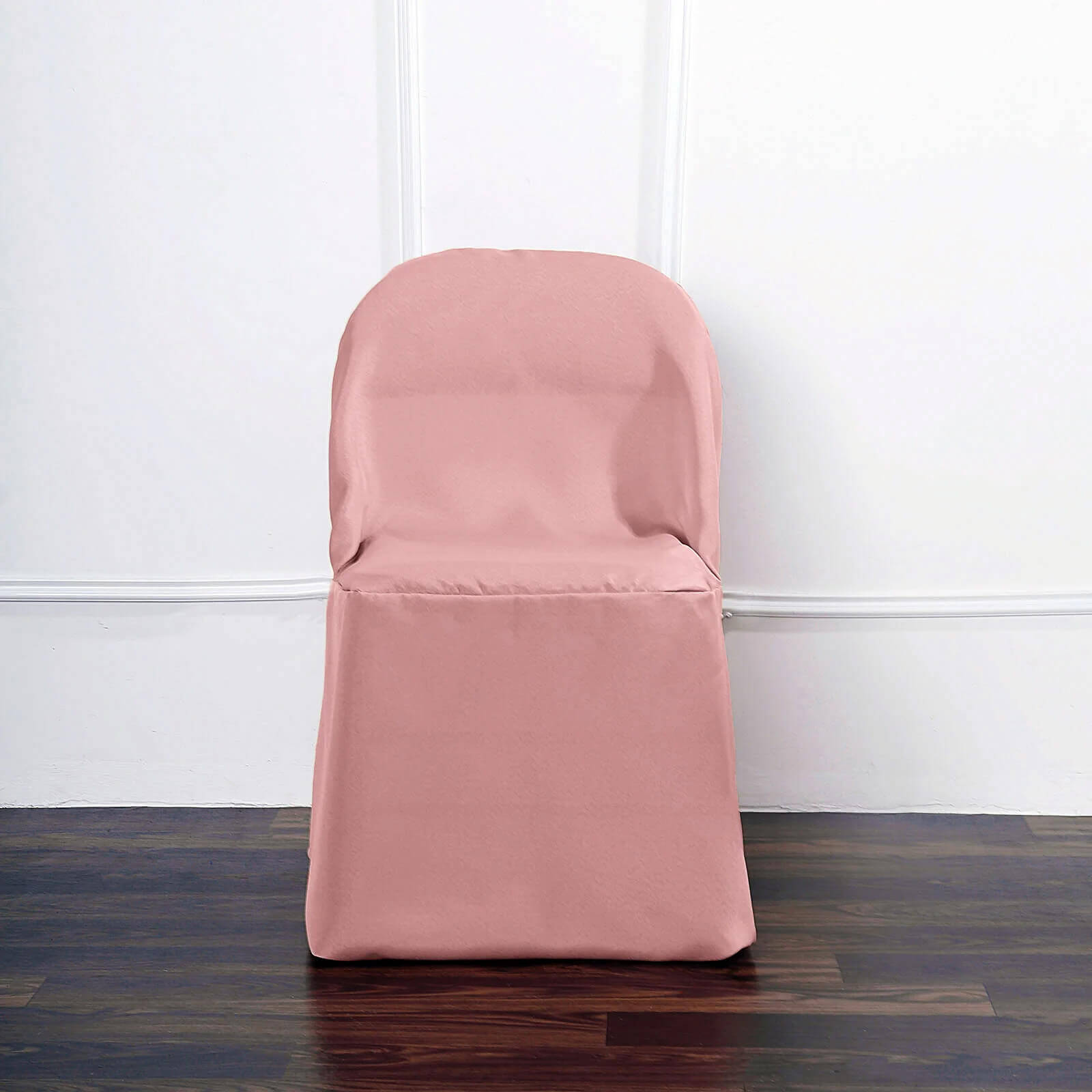 10 Pack Polyester Chair Covers for Folding Chairs Dusty Rose - Wrinkle-Free Stain-Resistant Slip-On Slipcovers