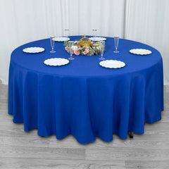 Premium Polyester 108" Round Tablecloth Royal Blue - Wrinkle-Resistant 220GSM Table Cover