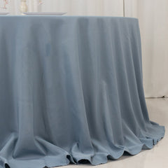 Premium Polyester 132" Round Tablecloth Dusty Blue - Seamless 220GSM Wrinkle-Resistant Table Cover