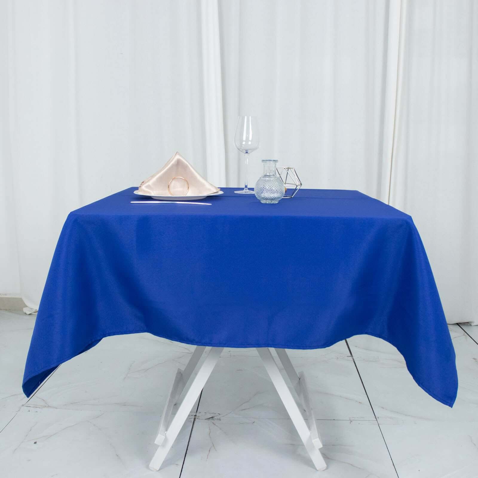 Premium Polyester 54"x54" Square Tablecloth Royal Blue - Stain and Wrinkle-Resistant 220GSM Table Cover