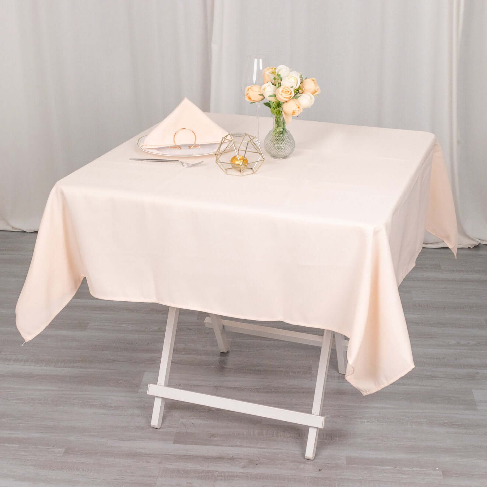 Premium Polyester 54"x54" Square Tablecloth Blush - Stain and Wrinkle-Resistant 220GSM Table Cover