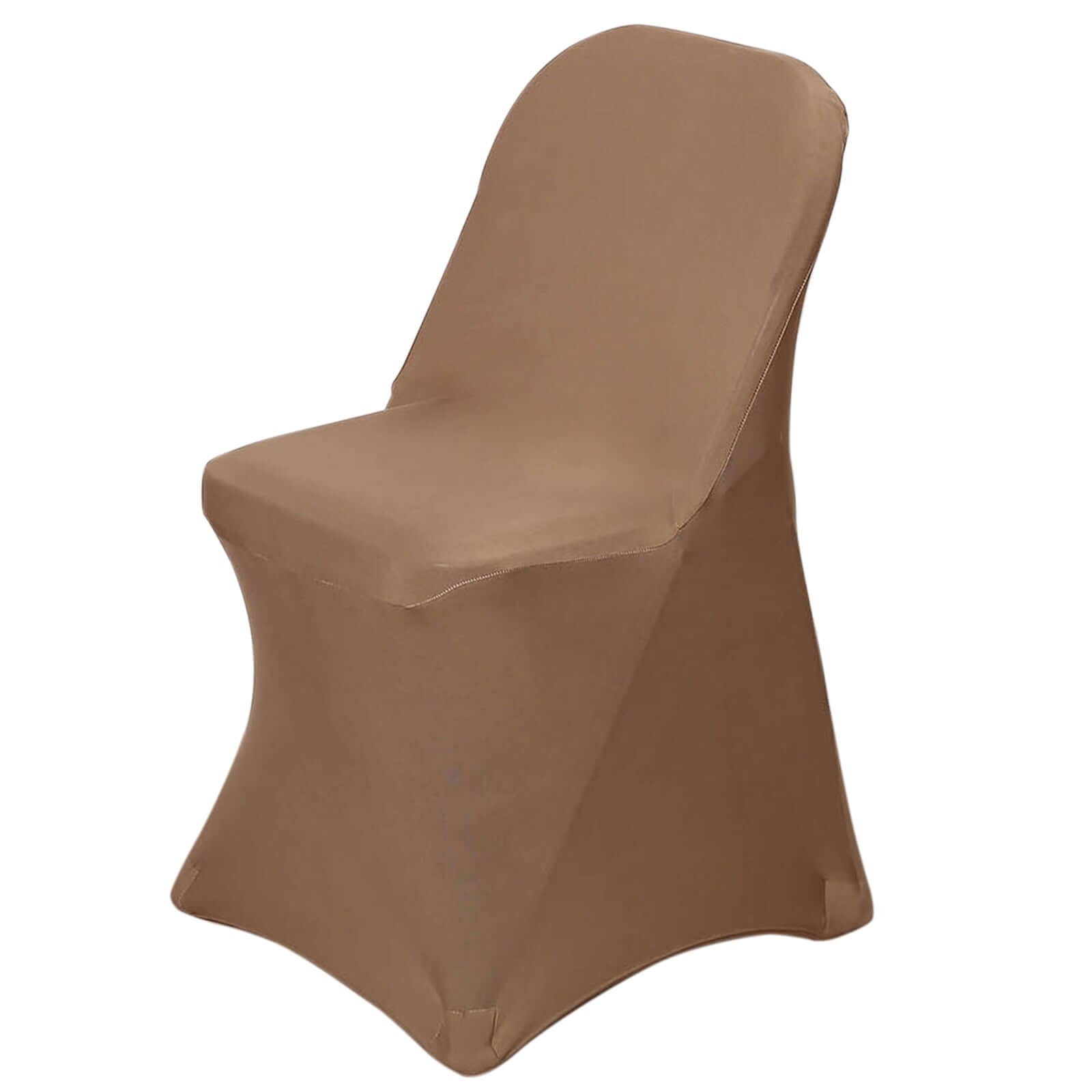 Stretch Spandex Chair Cover Taupe for Folding Chairs - Reusable & Wrinkle-Resistant 160GSM Fitted Slipcover