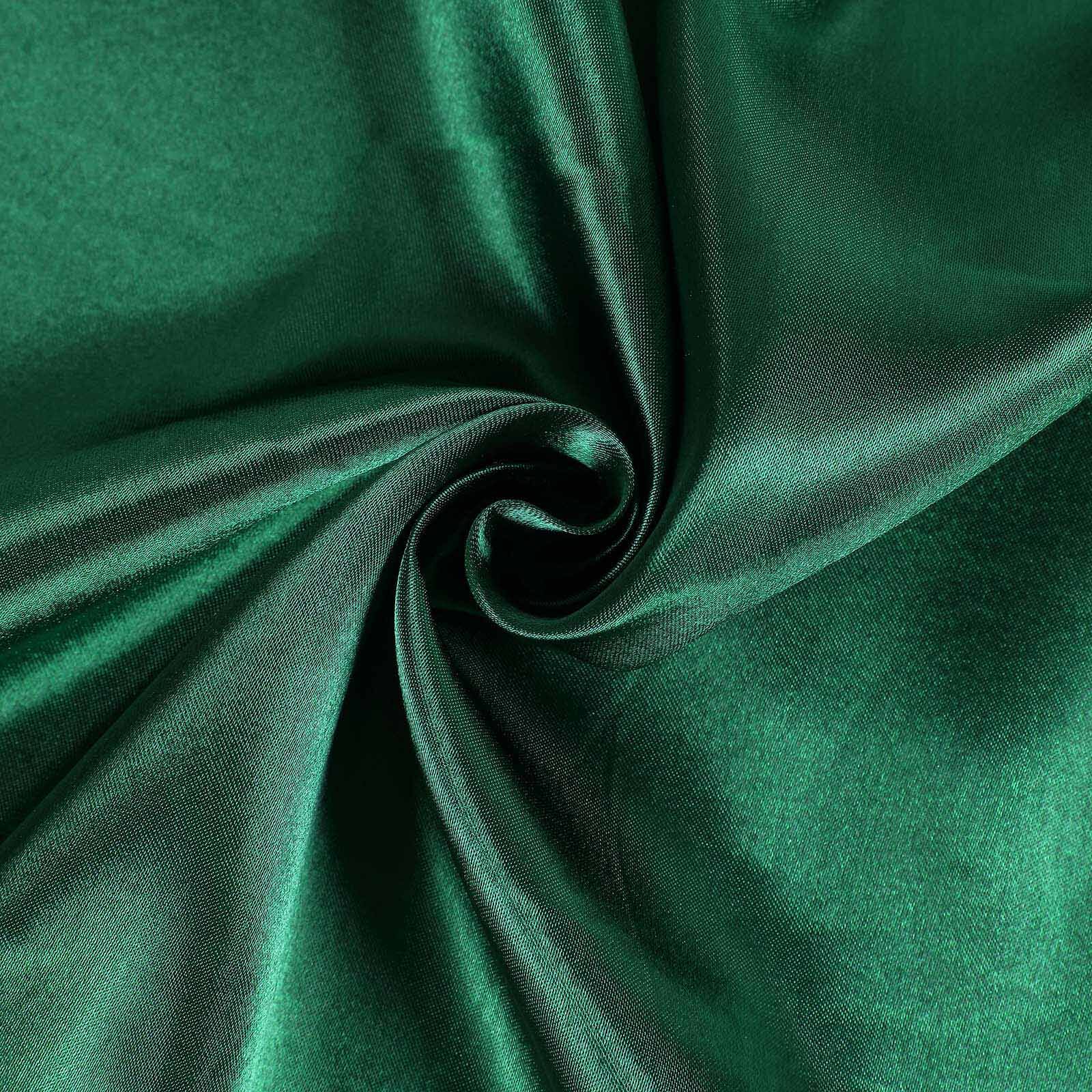 Satin 90"x90" Table Overlay Square Tablecloth Hunter Emerald Green - Smooth Finish Table Topper