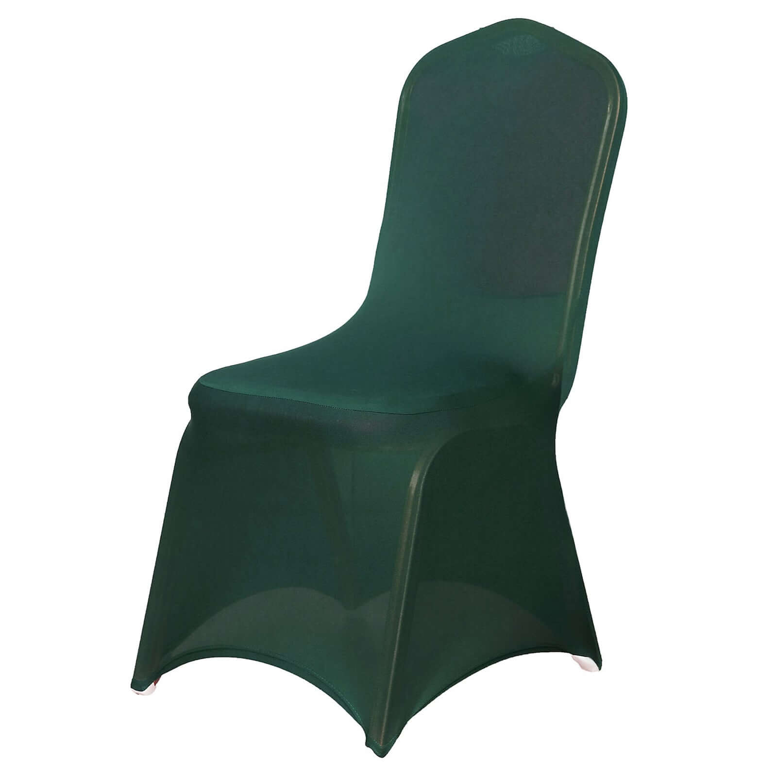 Spandex Chair Cover for Banquet Chairs Hunter Emerald Green - Stretch 160GSM Fabric with Slip-On Slipcover