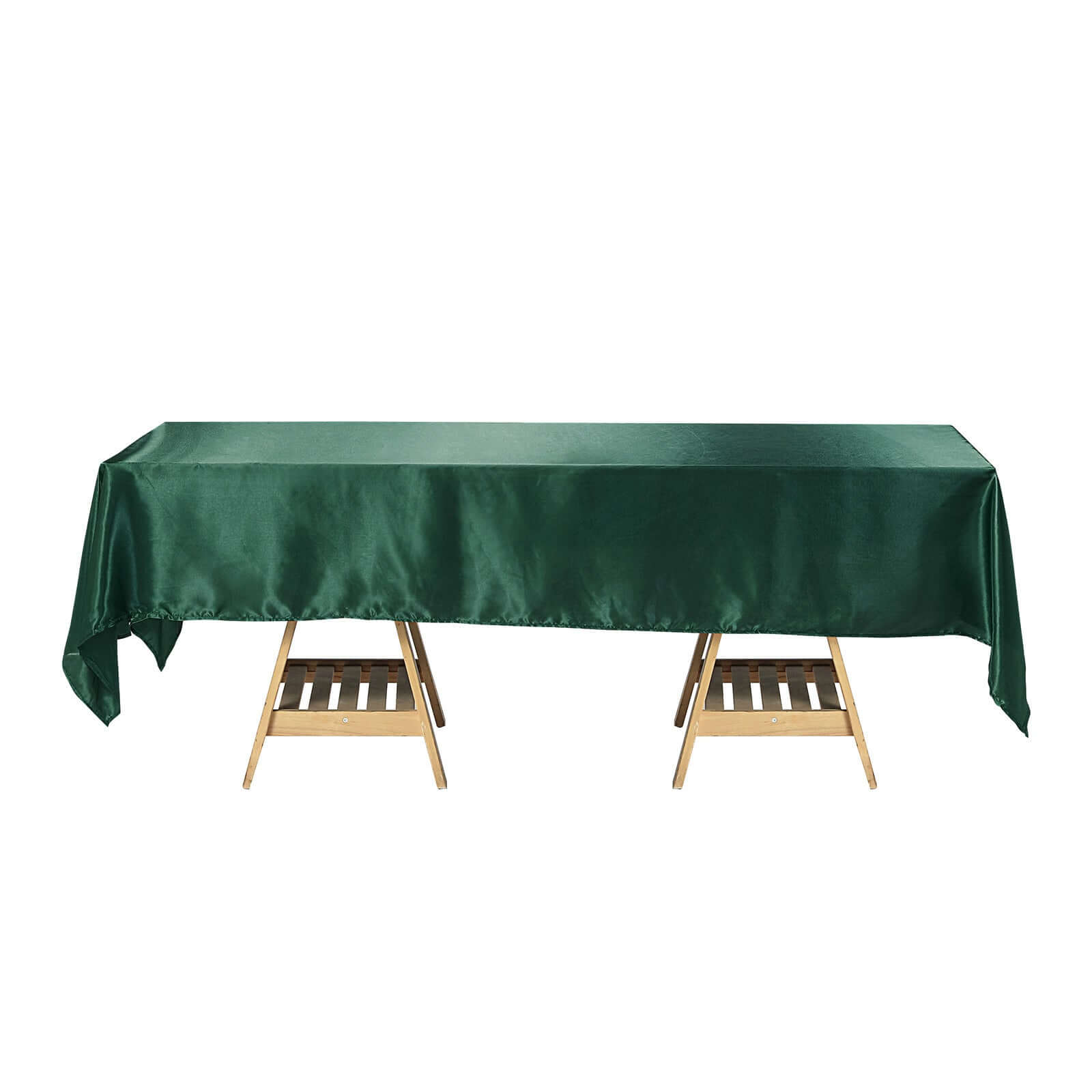 Satin Rectangular 60"x102" Tablecloth Hunter Emerald Green - Smooth and Lustrous Table Cover
