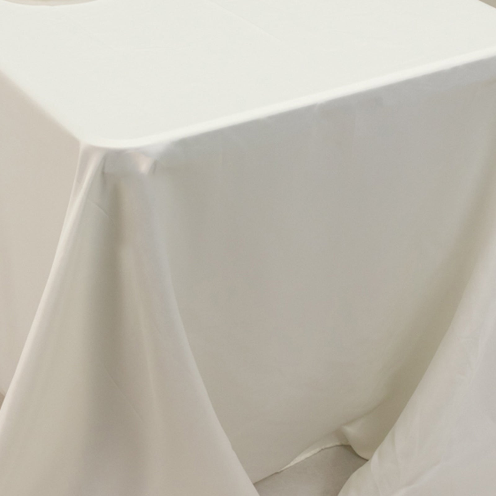 Lamour Satin 90"x156" Rectangle Tablecloth Ivory - Luxurious, Soft Seamless Table Cover