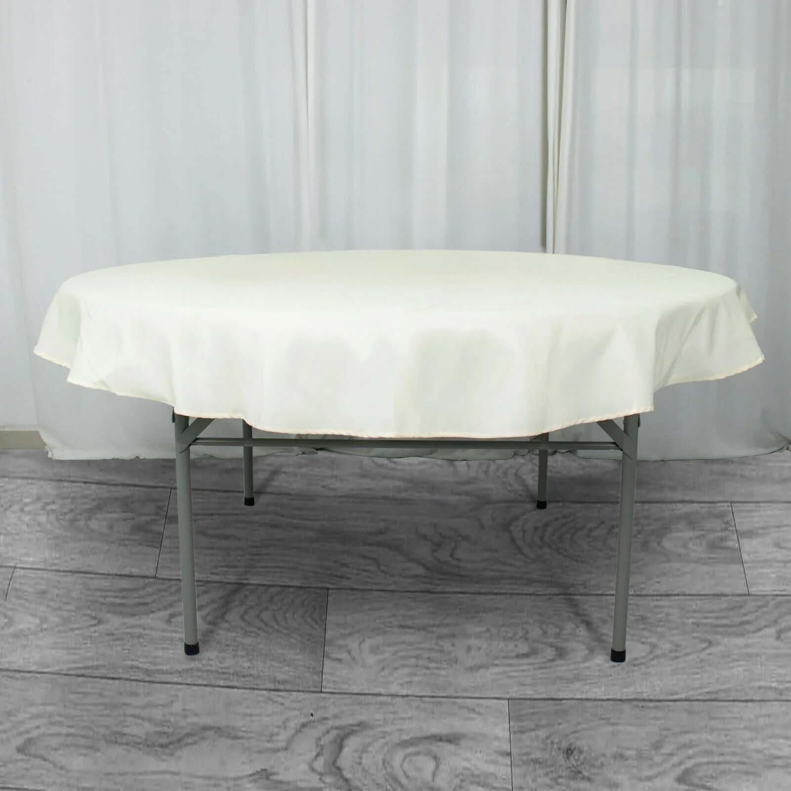 Premium Polyester 70" Round Tablecloth Ivory - Stain and Wrinkle-Resistant 220GSM Table Cover