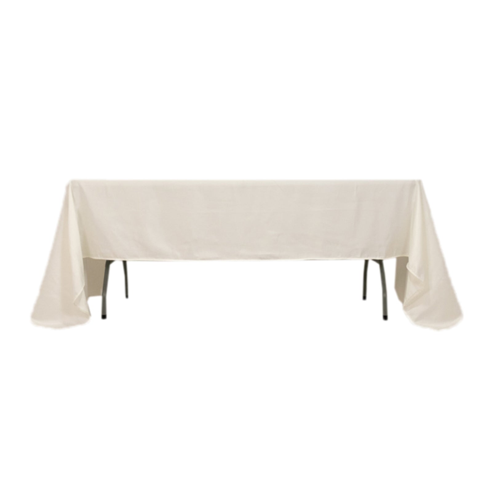 Lamour Satin 60"x126" Rectangle Tablecloth Ivory - Soft & Silk-Like Table Cover