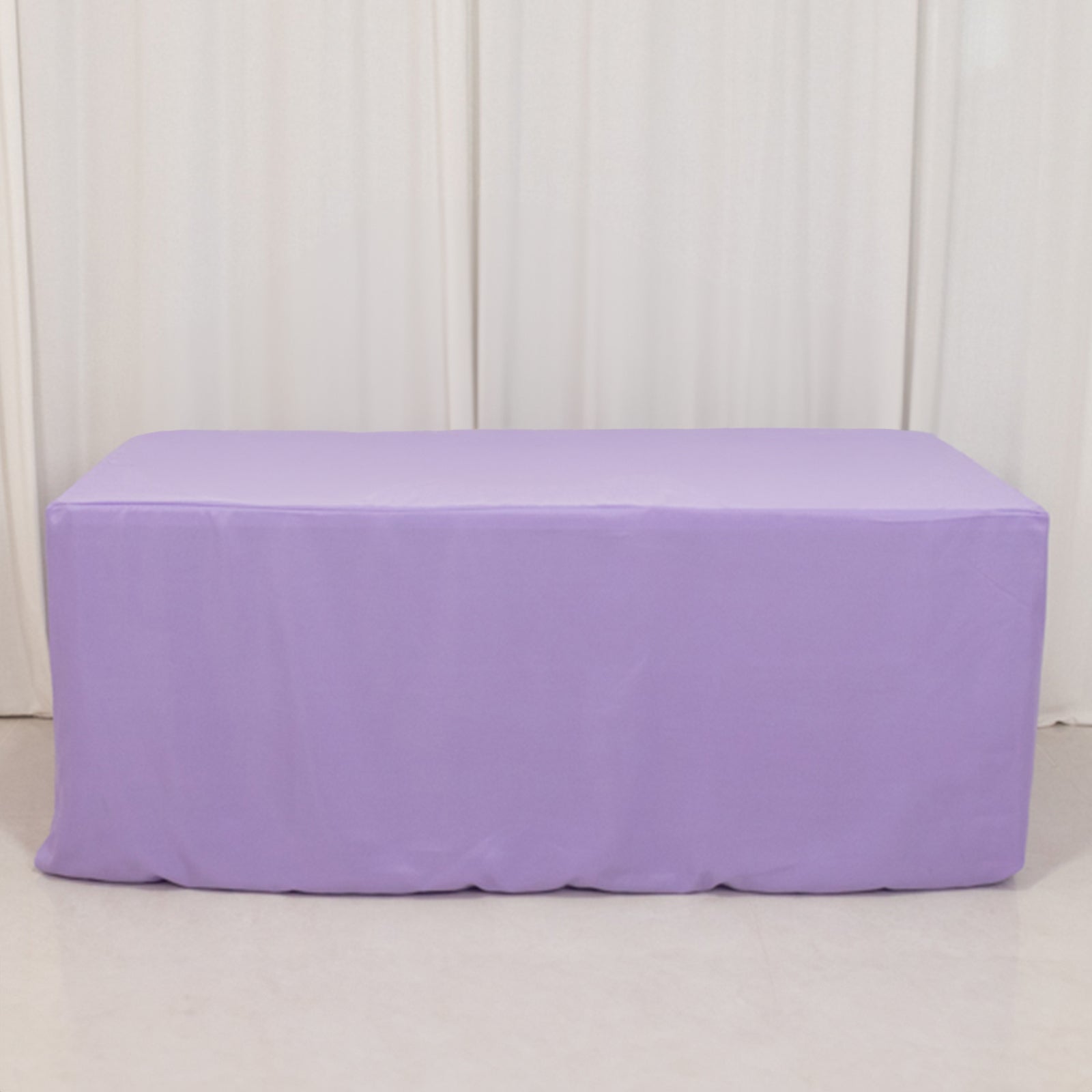 Fitted Polyester 72"x30" Rectangle Tablecloth Lavender Lilac - Durable Table Cover
