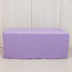 Fitted Polyester 72"x30" Rectangle Tablecloth Lavender Lilac - Durable Table Cover