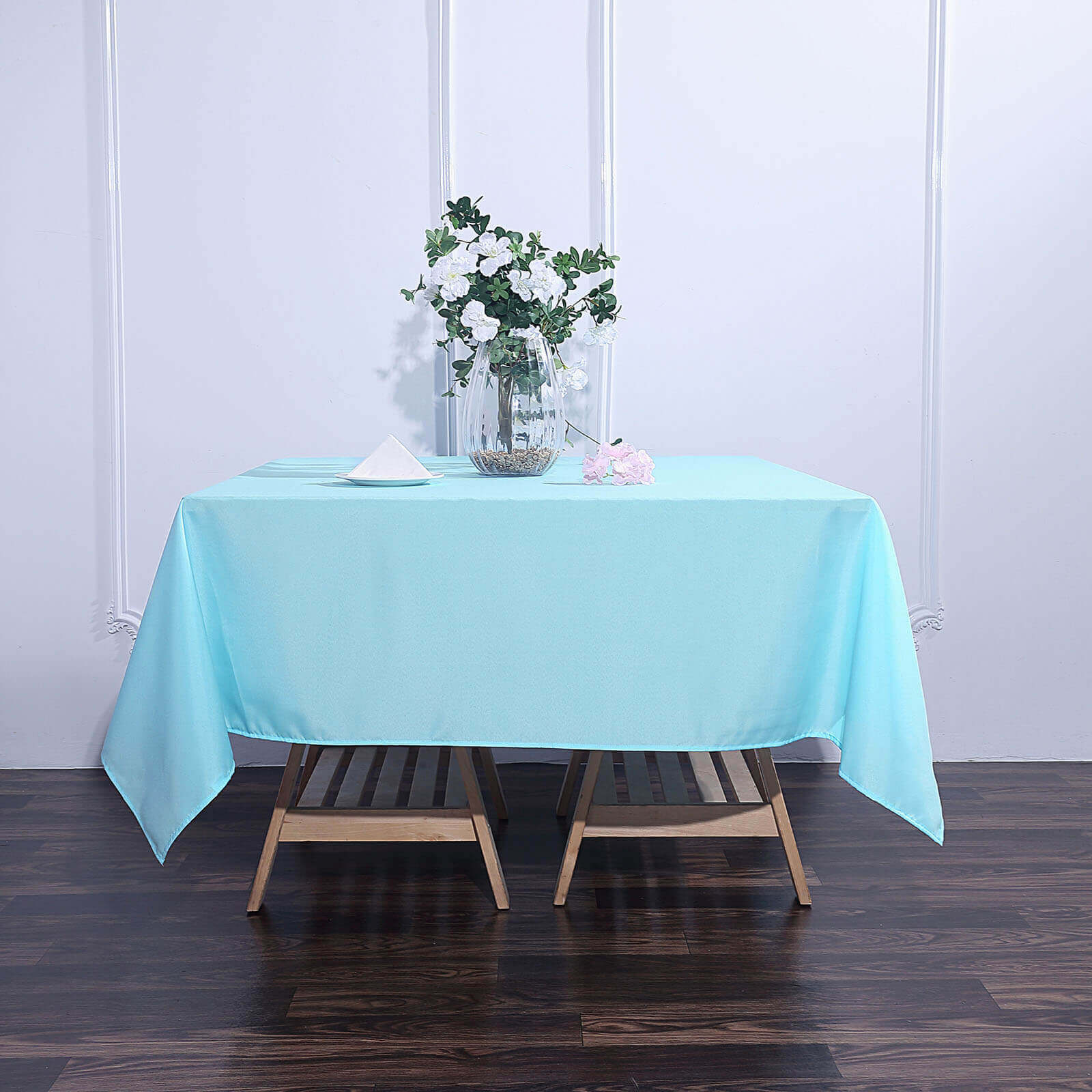 Polyester Square 70"x70" Tablecloth Light Blue - Wrinkle-Resistant & Durable Table Cover