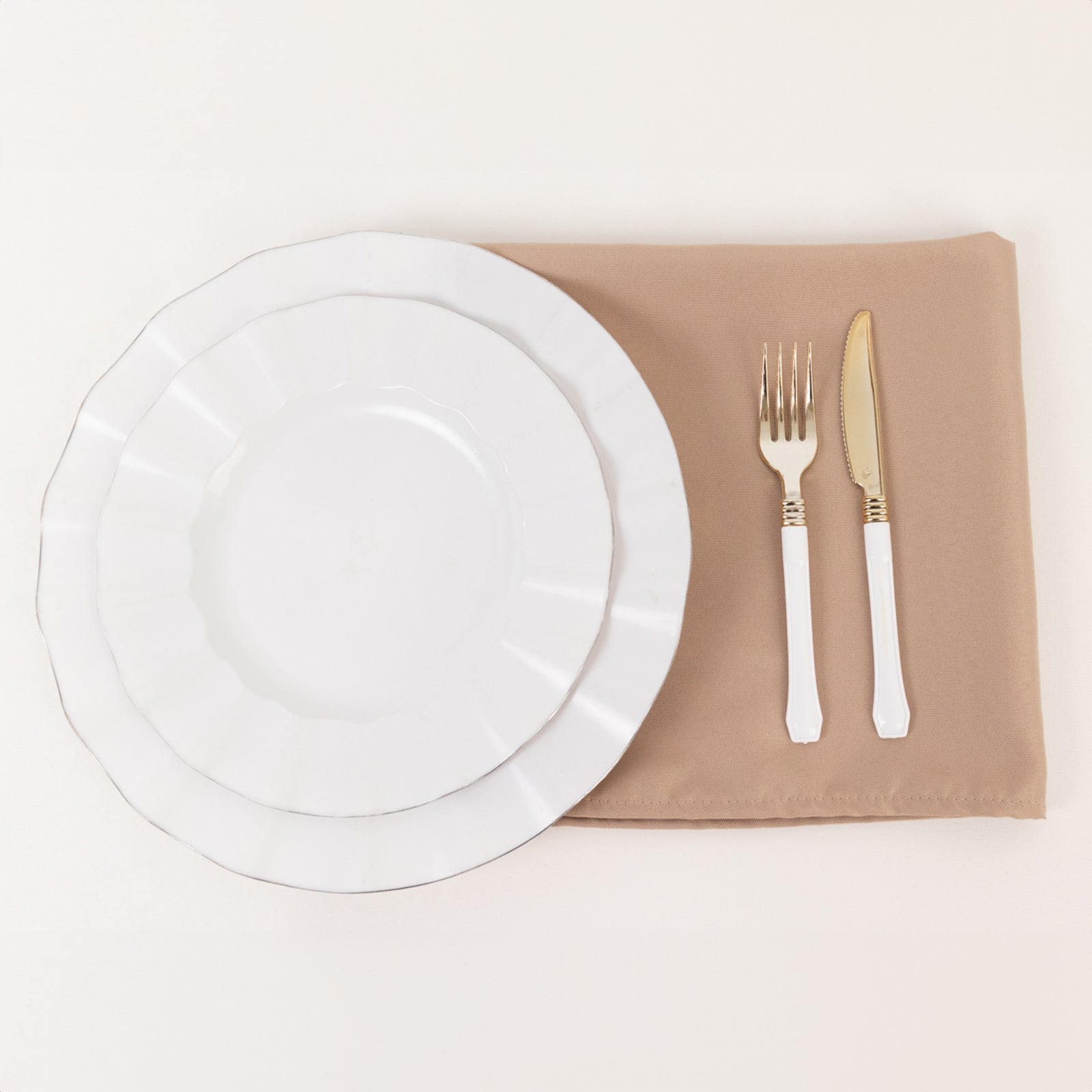 5 Pack Premium Polyester 20"x20" Napkins Nude - Wrinkle-Resistant & Durable Dinner Napkins
