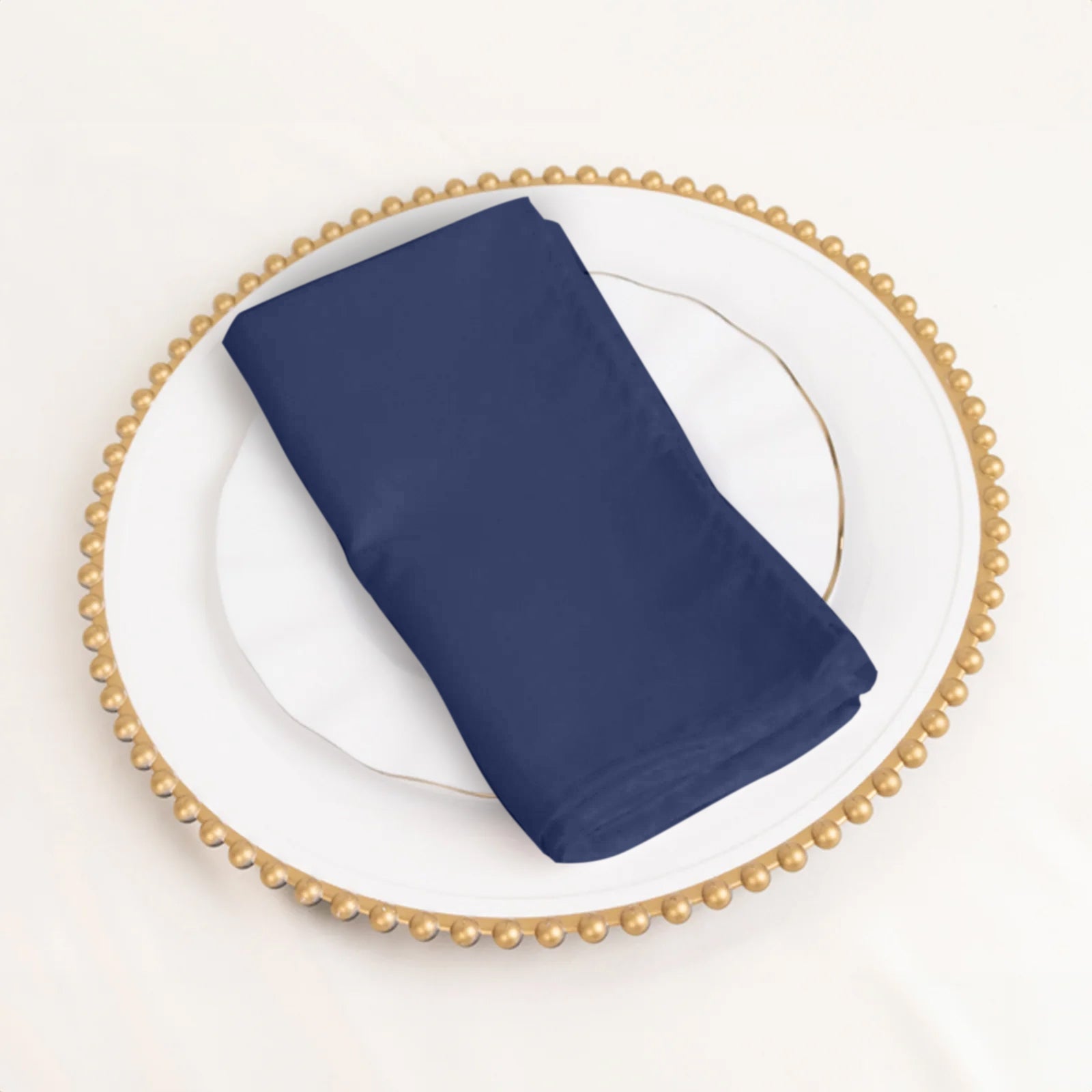 5 Pack Cotton Blend 20"x20" Napkins Navy Blue - Wrinkle-Resistant & Washable Dinner Napkins