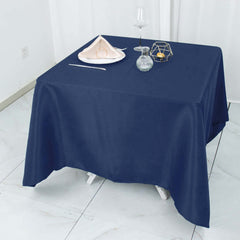 Premium Polyester Square Tablecloth 70"x70" Navy Blue 220GSM Wrinkle-Resistant Table Cover