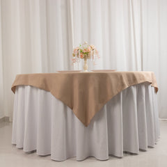 Premium Polyester 54"x54" Table Overlay Square Tablecloth Nude - 220GSM Stain and Wrinkle-Resistant Table Topper