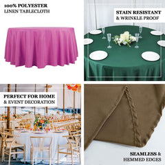 Polyester 132" Round Tablecloth Olive Green - Seamless Chic Table Cover