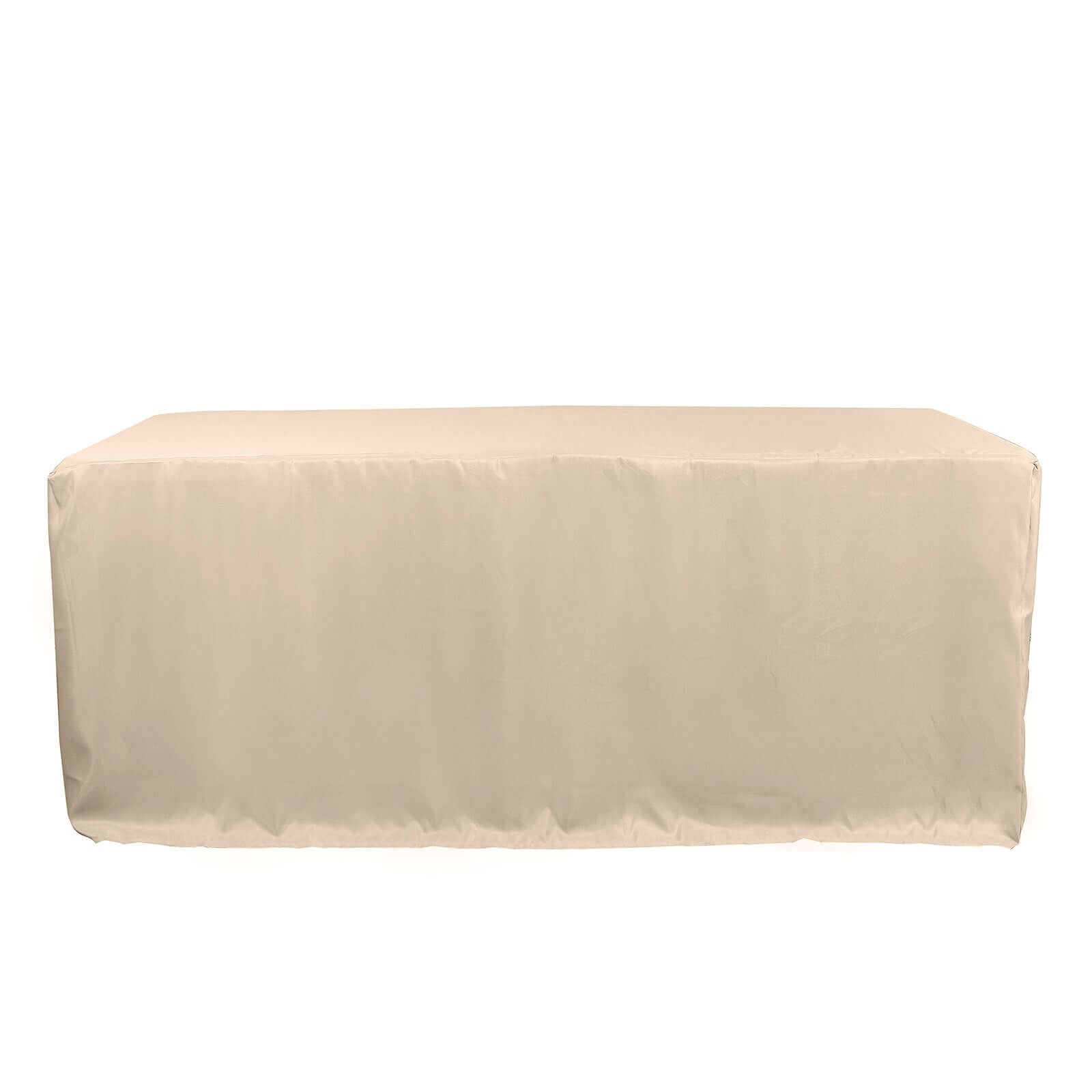 Fitted Polyester 96"x30" Rectangle Tablecloth Nude - Durable and Easy to Maintain Table Cover