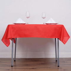 Polyester Square 54"x54" Tablecloth Red - Wrinkle-Resistant & Durable Table Cover