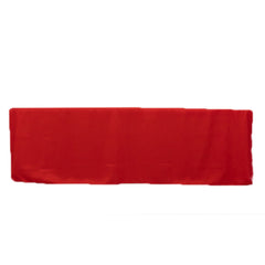 Fitted Polyester 96"x30" Rectangle Tablecloth Red with Open Back Design - Easy to Maintain and Wrinkle-Resistant Table Cover for Trade Shows & Displays